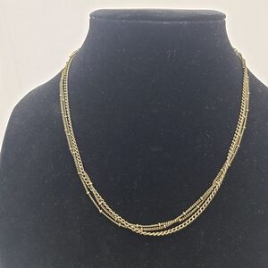 Lia Sophia Bronze Tone Layered Chain Necklace